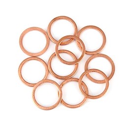 X AUTOHAUX 10 pieces copper rings copper disc flat sealing ring spacer for car 14 x 18 x 1.5 mm