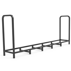 6.7ft Firewood Rack Holder, Adjustable Heavy Duty Fire Log Stacker Stand for Fireplace, Outdoor Indoor Metal Wood Pile Storage Organizer, Patio Logs Stand tool, Black