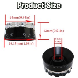 BEANPRECOY 4Pcs Notched Speed Knobs for Guitar - Volume & Tone Control Knobs Compatible LP SG Style Electric Guitar – Black Speed Control Knobs, Tone & Volume Knobs (Set of 4)