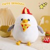 FunBase Cute Pizza Seagull Plush Toy, White Seagull Stuffed Animal