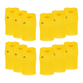 FIBOGOUP Fußball Trainingsweste,Fussball Leibchen Kinder Erwachsene,Fussballtraining Zubehör,Westen fürs Teamtraining(Gelb S)