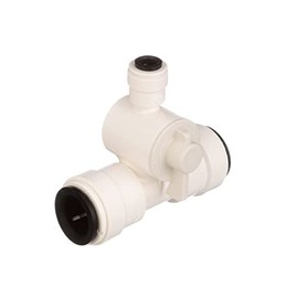 Watts 3550-1004 AquaLock Plastic Series, 1/2" CTS x 1/2" CTS x 1/4" OD Off-White Lead-Free Polysulfone Type 50 Tee Valve Fitting, O-Ring, Quick Push-to-Connect Design, Tool-Free Installation