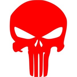 Punisher Skull Sticker for Cars, laptops and More (Color is White, if You Want Another Color Send an email) (7, Red)