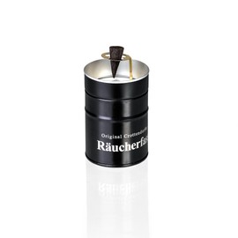 Crottendorfer Räucherfass mit Räucherkerzenhalter & 20 Räucherkerzen - Duft: Weihrauch-Melisse - Größe der Räucherkerzen: M