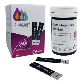 Bote Con 50 Pzas. Tiras Reactivas Para Glucometro diaman Color Blanco