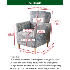 CRFATOP Stretch Mid Century Modern Armchair Slipcover 1-Piece Accent Chair Covers with Arms Soft Chair Slipcovers for Living Room Armchair Furniture Protector Office Reception Reading Sofa,A17