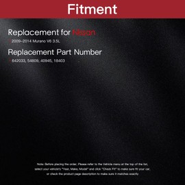 Uni-Links 54809 Rear Direct Fit Catalytic Converter Compatible with 2009-2014 Nissan Murano V6 3.5L, High Flow Catalytic Convertor Replaces 642033, 40945, 18403, W/Gasket Kit, EPA Compliant