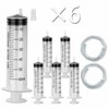 6PCS 60ML Plastic Sterile Syringe with Cap and Tubes 2*50cm