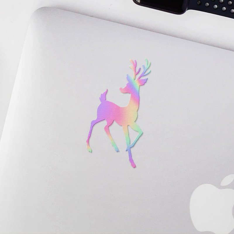 Decal Stickers of Reindeer Silhouette (Hologram) (Set of 2) Premium
