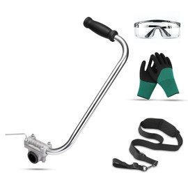 Qicai Xiaolu Ergonomic Trimmer Handle with Shoulder Strap, Safety Goggles & Gloves – Universal Grip for Weed Eater/String Trimmers – Comfortable Gardening Kit – Silver/White/Green (Silver)