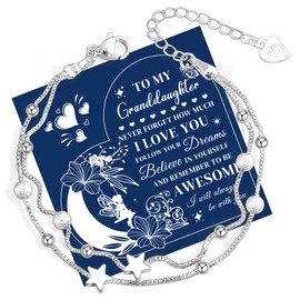 FANCIBAND Granddaughter Bracelet 925 Sterling Silver Bracelets For Women Star Silver Charm Bracelet For Women