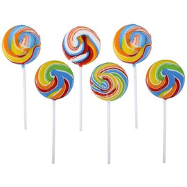 Rainbow Swirl Lollipop, Mixed Fruit Flavor, Individually Wrapped, 2" Inch Sucker (6-Pack)