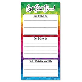 PartiKraft - Get Sh*t Done! - Sweary To Do List Notepad - 50 Sheet DL Note Pad (1 x Notepad)