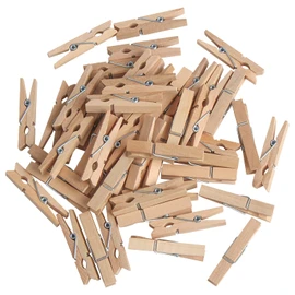 CCINEE 50pcs Mini Wooden Cross Pins Wood Color 45mm Wood Clips Wood Clips Wood Pinch Wooden Cloth Pin Clothespins Clothespins for Pictures (45mm 50pcs)