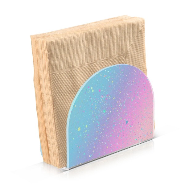 Napkin Holder for Table, Unicorn Background with Rainbow Acrylic Napkin