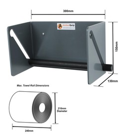 Blue hand Towel Dispenser. Fits Blue Roll. Ideal Van & Workshop. 100% Rustproof. Wall Mount. Grey