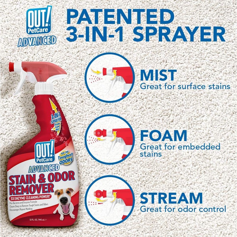 OUT! Advanced Stain and Odor Remover - Pet Stain and