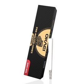 OKAEI Classic King Size Cones 50 Stück - vorgedrehte weiße Rolling Paper Hülsen, ultradünn & langsam brennend, vegan