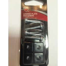 auto drive License Plate Fastener Chrome Kit with Rustproof Nylon Nuts Auto-Drive