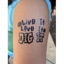 Volleyball Softball Gift for Girls Team Player Temporary Tattoo Pack of 24 (Volleyball)