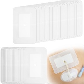 Split Drain Adhesive Bandages 4" x 6", PD Catheter Feeding Tube Pad Drainage G Tubes Holder Covers J Peg Tube Patch Peritoneal Dialysis Accessories Gtube Supplies (Pack of 20)