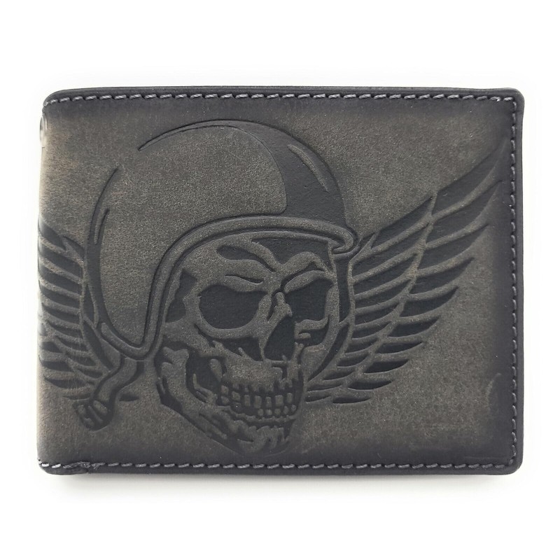 Lemasi Biker Wallet with Chain Natural Hunter Leather Wallet with