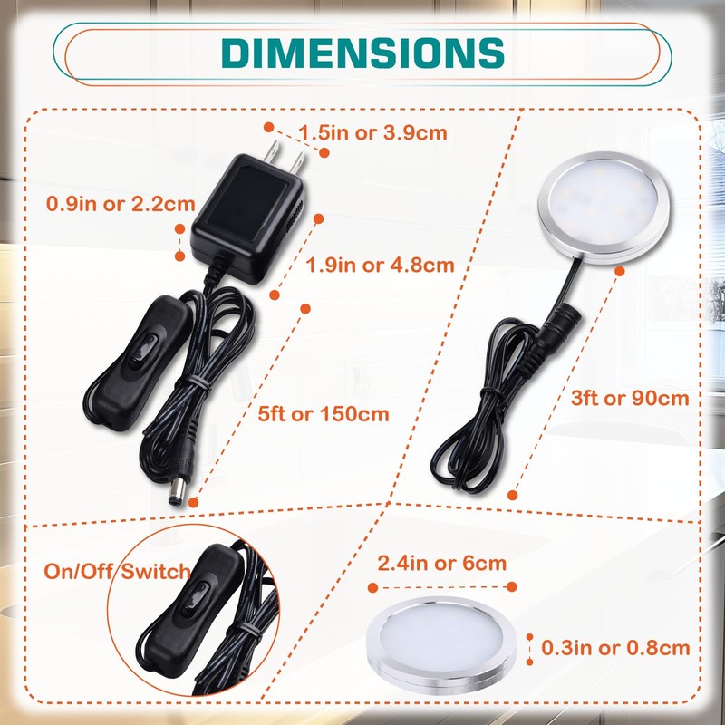 Lvyinyin Single Under Cabinet LED Puck Light, Curio Display Case
