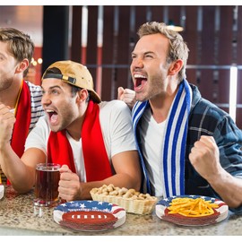 Geefuun 80PCS Super Football Bowl Paper Plates Football Party Decorations: Disposal Plate Food Dessert Snack Trays Birthday Supplies