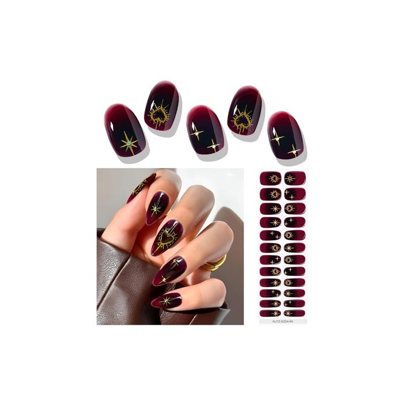EBANKU 24PCS Tiras de Esmalte de Uñas de Gel Semi-Curado,
