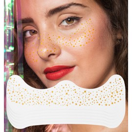 Gold Freckles, 6 Pcs Glitter Freckles Face Tattoo, Speckle Freckle for Women Girls (Gold)