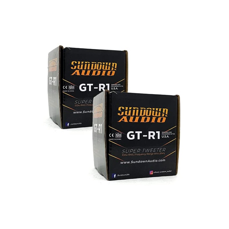 Sundown Audio GT-R1 100W RMS Aluminum Bullet Horn Super Tweeters,