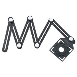 TOPWAY Multi-Function Angle Measuring Ruler, Aluminum Alloy Metal Angle Template Tool with Ceramic Tile Hole Punch Locator Hole Drill Guide for Builders, Craftsmen, Carpenters, Designers, DIY