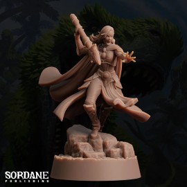 Arcane Minis Umbriel Dark Elf Cleric - Pose 2a | Sordane Publishing | D&D Miniature
