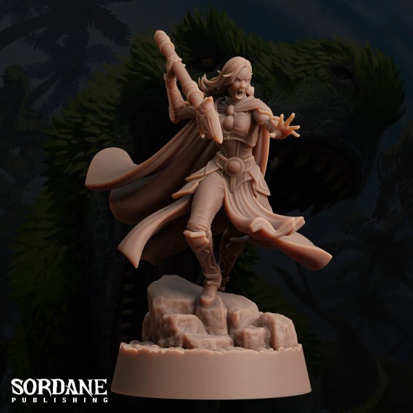 Arcane Minis Umbriel Dark Elf Cleric - Pose 2a |