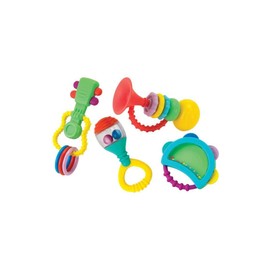 Infantino Baby's 1st Teethe and Play Music Set - Baby Essentials 4 Piece Gift Set, Instrument Themed Teethers and Rattles for Sensory Stimulation and Motor Development for Babies & Toddlers, BPA Free