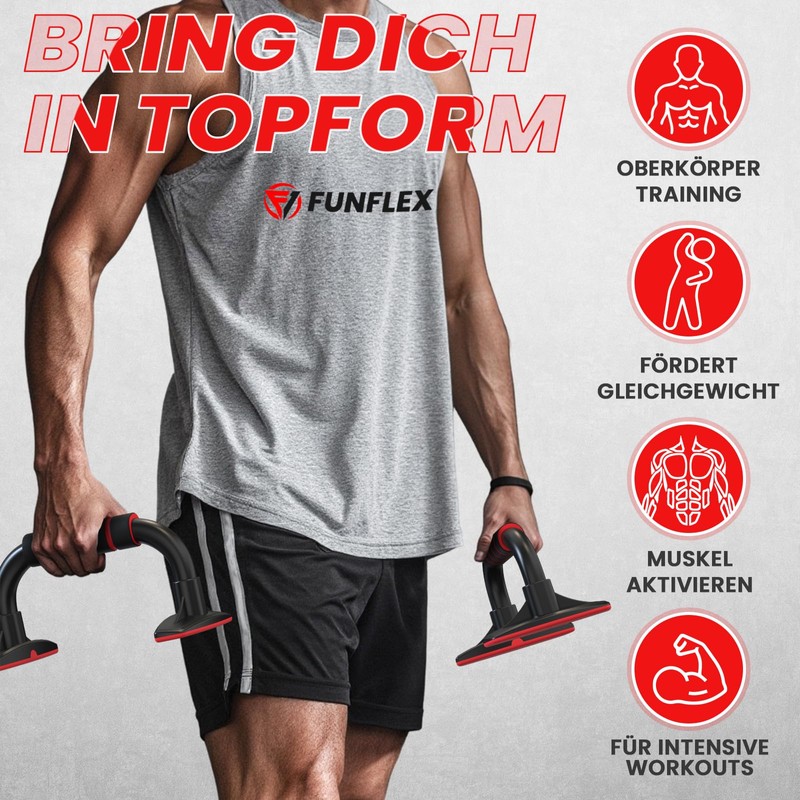 FUNFLEX Push-up Handles Set for Effective Upper Body Training, Push-up
