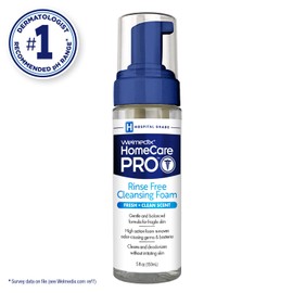 Welmedix HomeCare PRO No Rinse Body Wash Cleansing Foam, Easier Cleansing for Caregivers Managing Incontinence, Pressure ulcers, bedsores + use with Adult Wipes, Disposable washcloth (5oz)