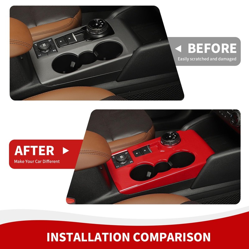 RAZPOY Gear Shift Panel Trim Center Console Cup Holder Gear