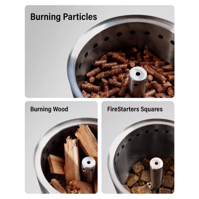 YEFU 7.1 Inch Adjustable Flame Silver Tabletop Fire Pit with