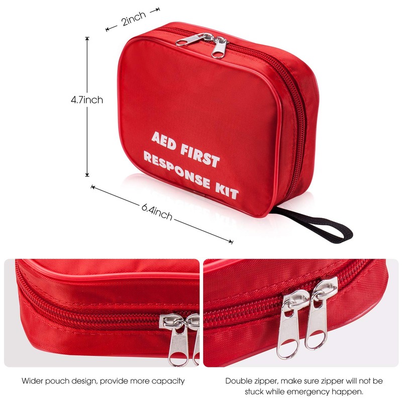 AED First Kit with CPR, Gloves, Razor, Scissors, Gauze Pads,