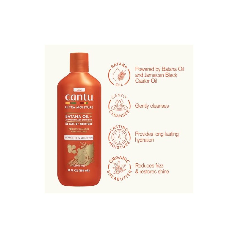 Cantu Ultra Moisture Nourishing Shampoo with Batana Oil 384ml