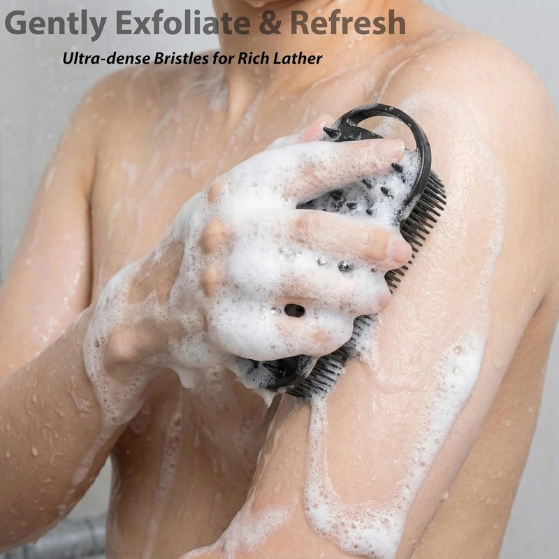 MtBoi Set de 2 Cepillos de Silicona Exfoliante para Cuerpo