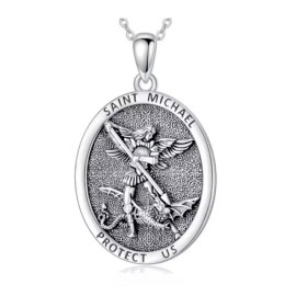 Fashion Jewelry PROTECTION RELIGIOUS ST MICHAEL FAITH ANGEL Pendant On 925 Silver 20" Necklace