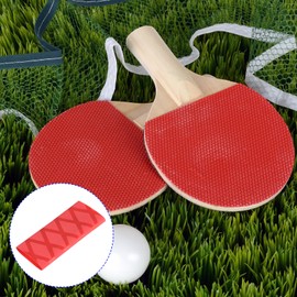 M METERXITY Table Tennis Racket Grip Tape - Paddle Grip, Soft Rubber, Apply to Table Tennis Grip Handle, 100 x 48mm, Red