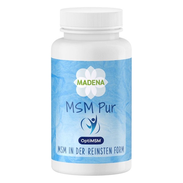 MADENA MSM Pur, OptiMSM Methylsulfonylmethane 90 Capsules Vegan, The Purest MSM in the World, High Dose and Optimally Bioavailable in the Form of Coarse Flakes
