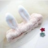 Pink Microfiber Rabbit Ear Face Wash Headband Pink 3ea