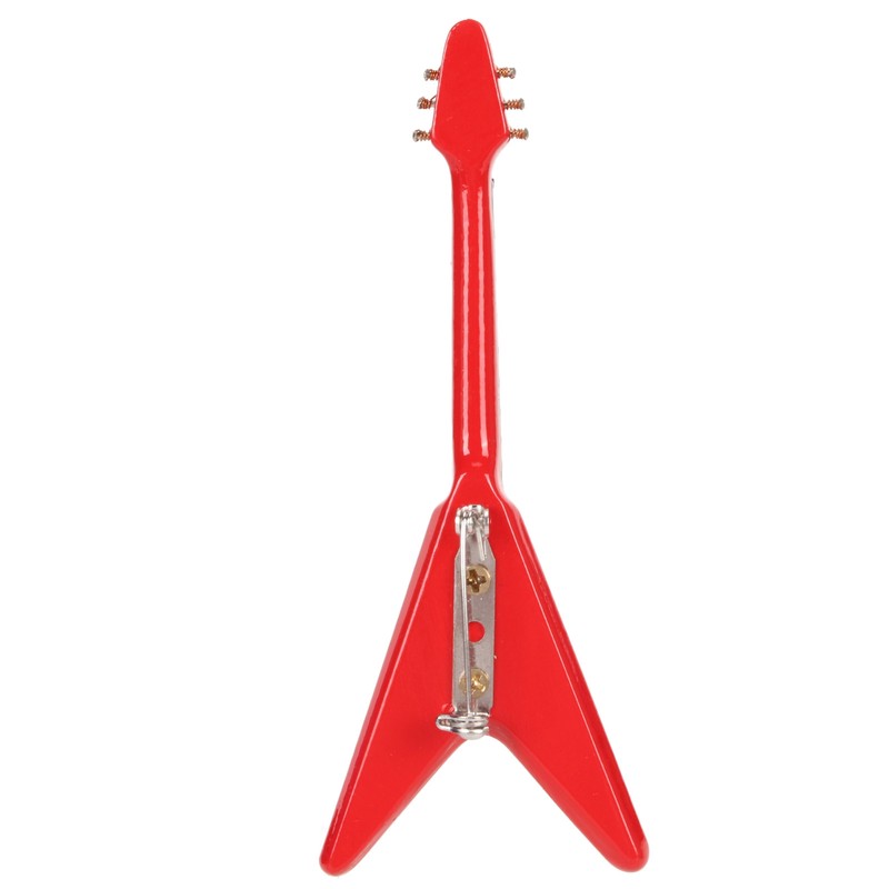 Guitar Brooch Pin Simulation Innovative Hand Crafted Red V Mini