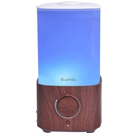 BlueHills BlueHills Premium 2300 ML XL Large Essential Oil Diffuser Humidifier Combo for Large Room Home Huge Coverage Area 2 Liter Capacity Huge Diffuser with Dcor LED Lights Square Dark Wood Grain - L003