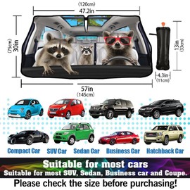 Raccoon Car Windshield Sunshade Umbrella Funny Raccoon Sun Shade Umbrella for Car Raccoon Foldable Car Window Shades Windshield Sun Shades Umbrella Cover 57 x 30 in