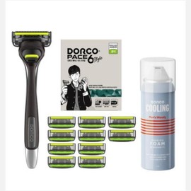 | Dorco | Face 6 Style Special Set No. 2 (1 razor + 11 blades + 1 foam) Cleansing machine Hair clipper Men's products Self-haircut Skin care / | 도루코 | 페이스6 스타일 기획세트 2호(면도기1+날11+폼1) 클렌징기 이발기 남자용품 셀프이발 피부관리